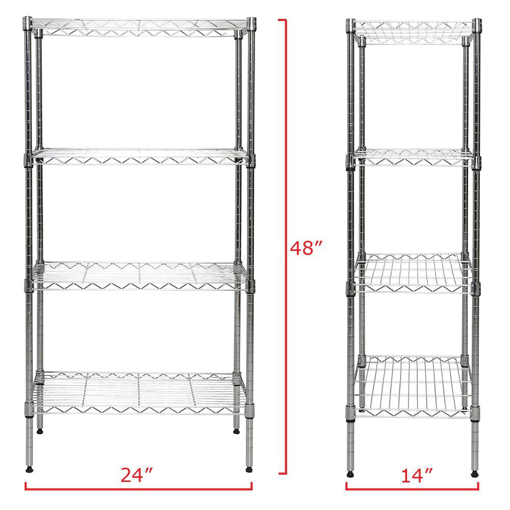 Apollo Hardware 48" H x 24" W x 14" D 4Shelf Wire Shelving with Liners